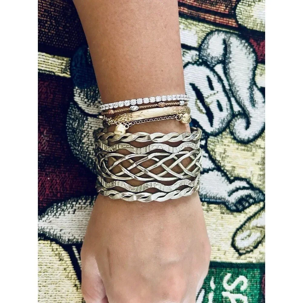 Thick Silver 925 Basket Braid‎ Design Cuff